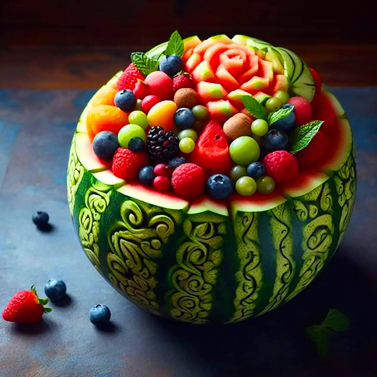 تزئین هندوانه شب چله 