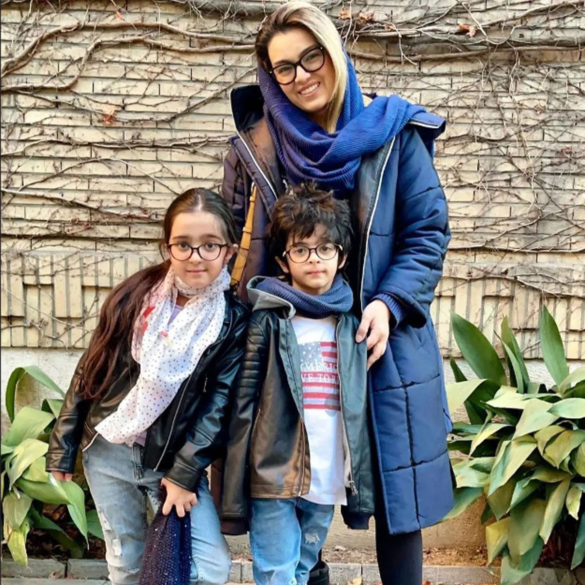 همسر مجید صالحی  با دوقلوها