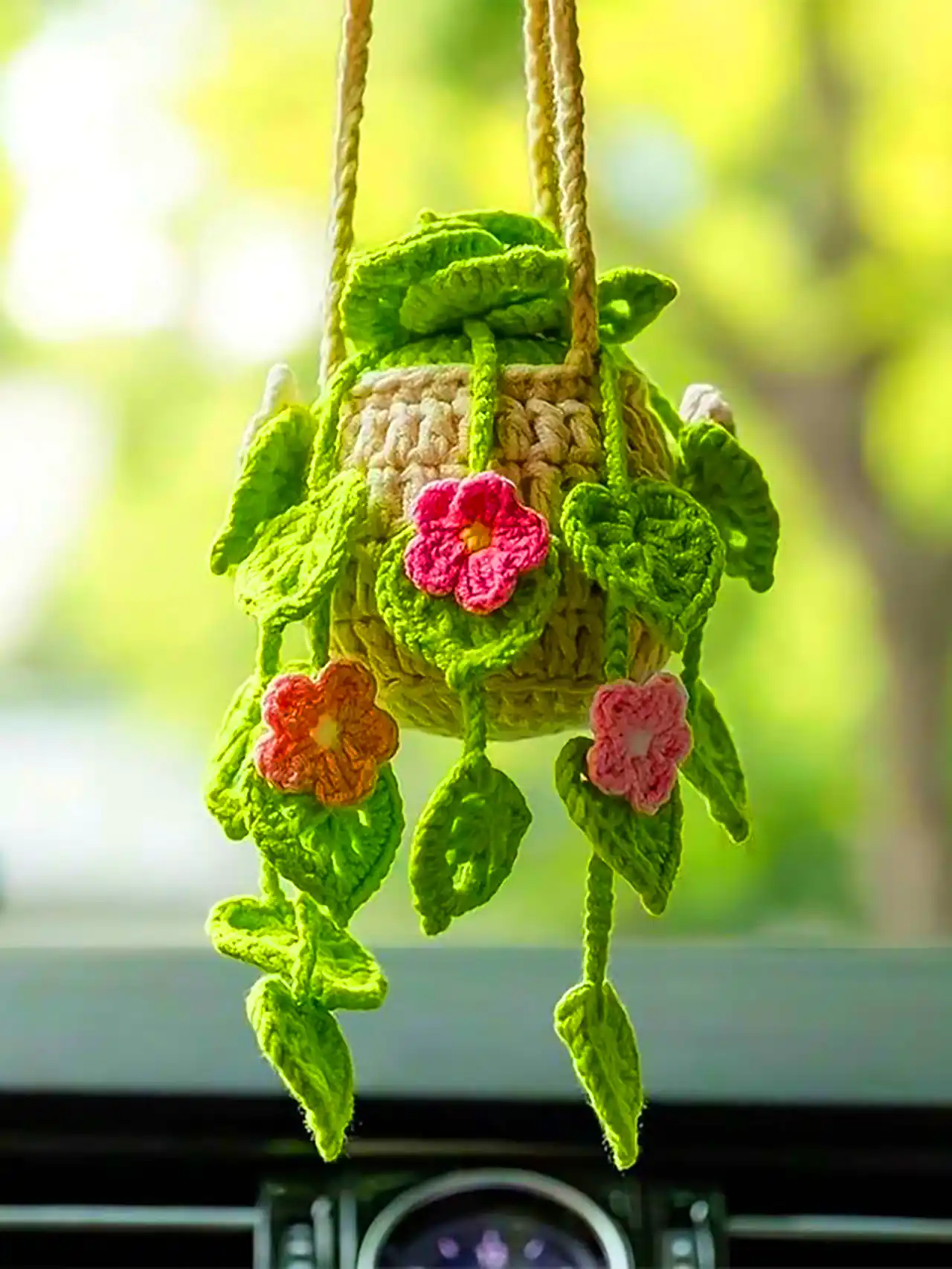 گلدان آویز بافتنی