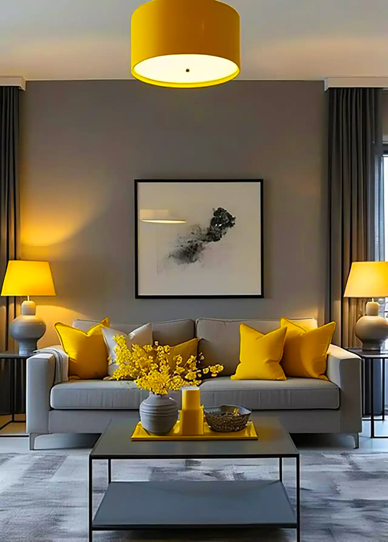 دکور خونه با مبل طوسی