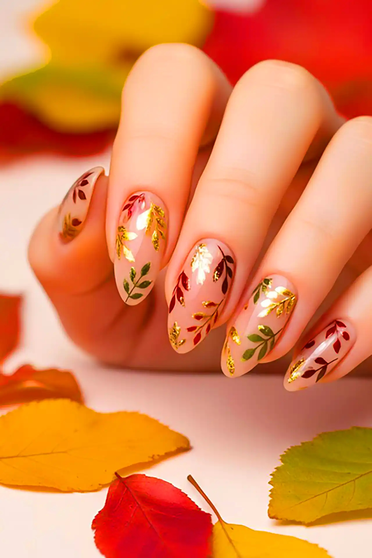 طرح ناخن مینیمال پاییزی