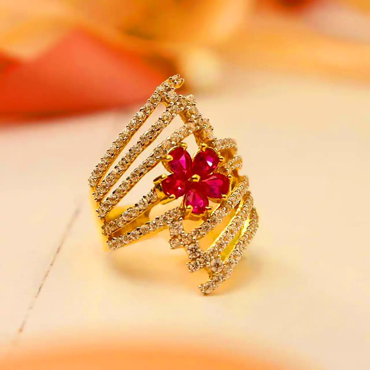 انگشتر طلا با نگین شیک