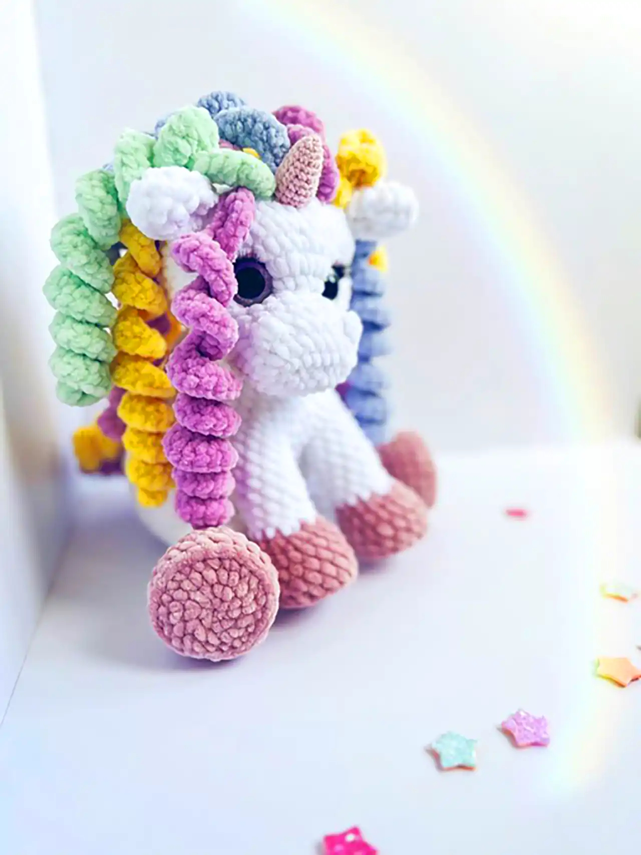 عروسک یونیکورن قلاب بافی 