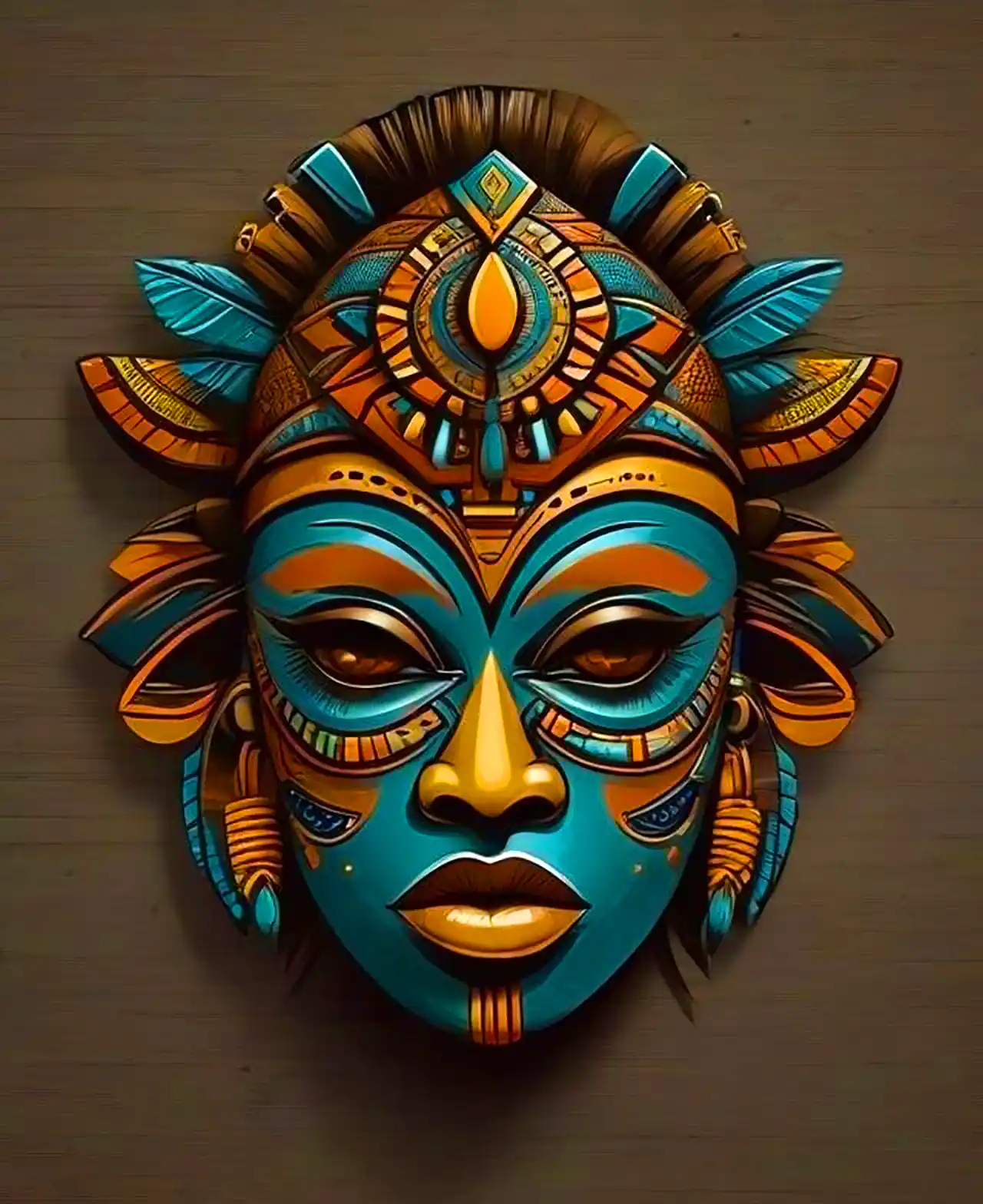 نقاب سنتی آفریقایی چوبی