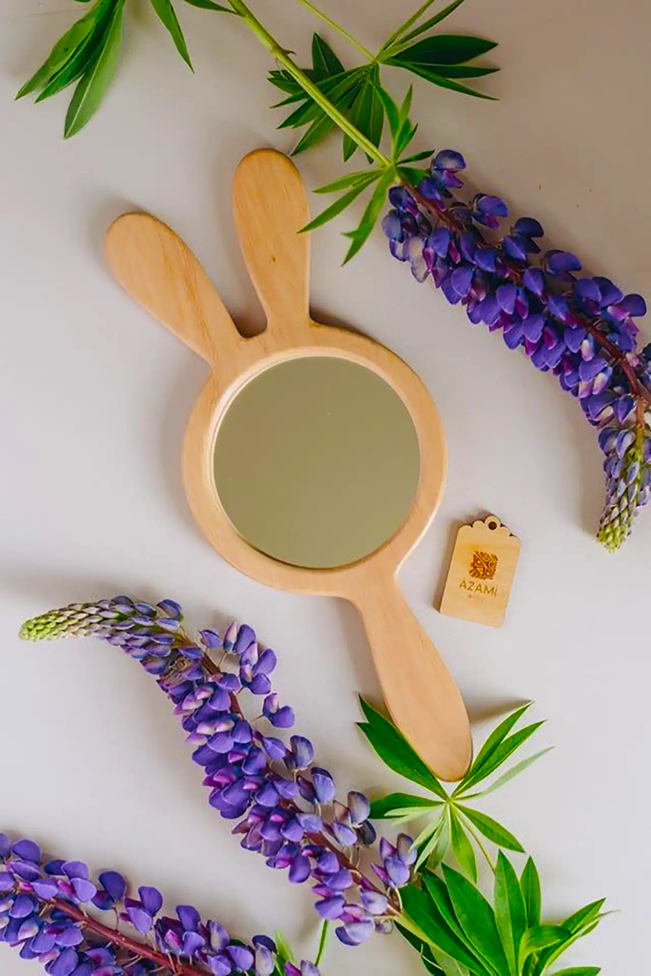 آینه دستی چوبی