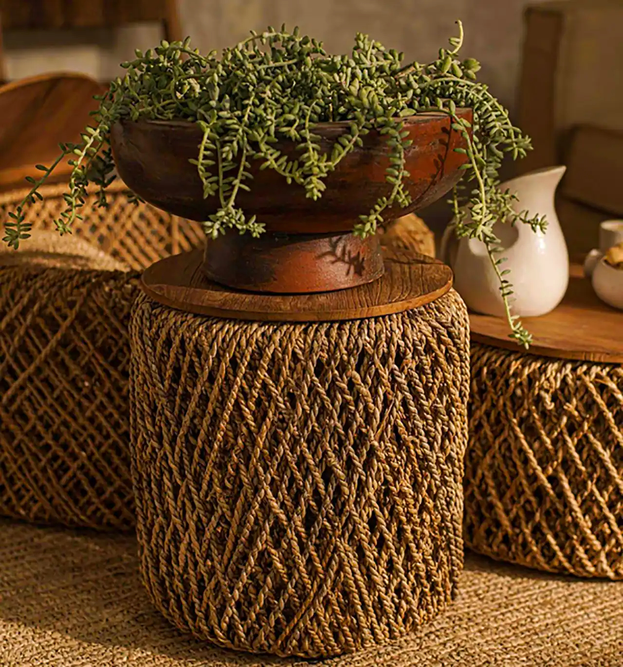 میز عسلی بامبو طبیعی