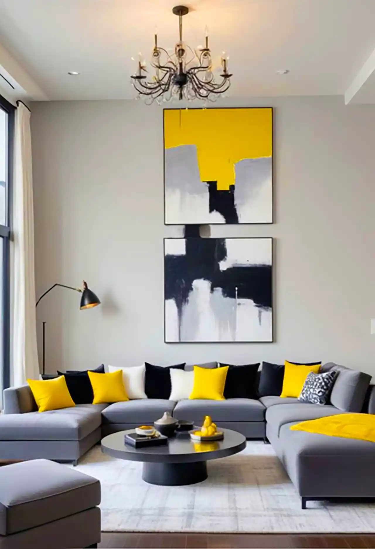 دکور خونه با مبل طوسی