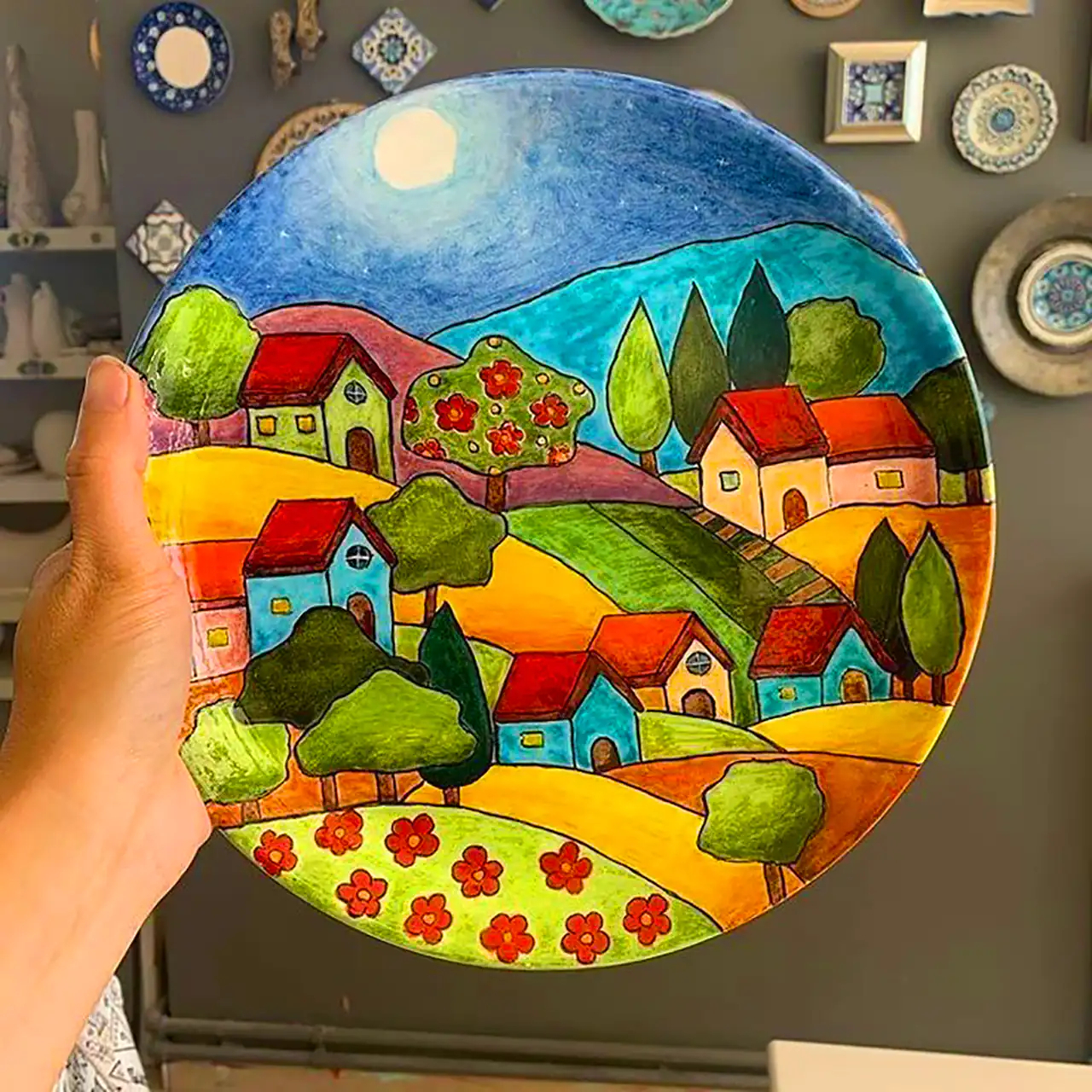 بشقاب دکوراتیو دستساز