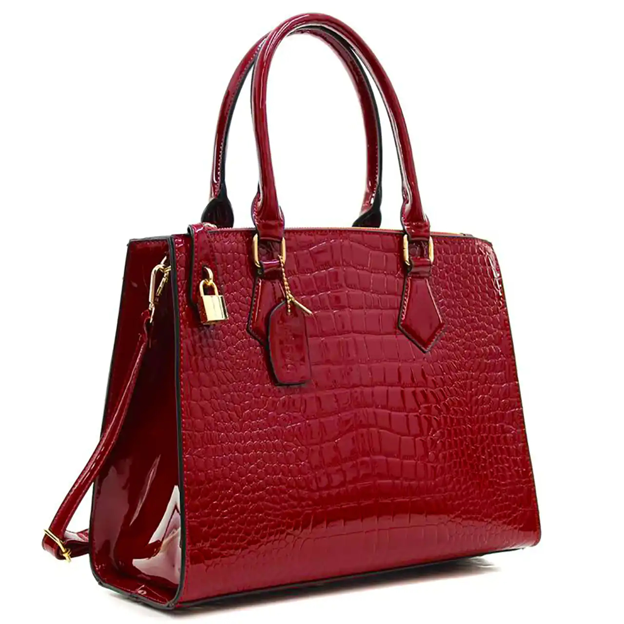 کیف چرمی زرشکی شیک 