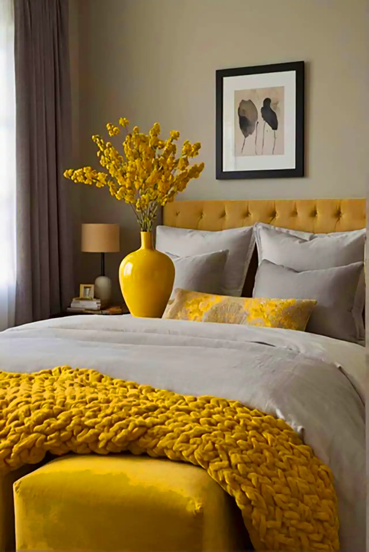 چیدمان اتاق با تم زرد