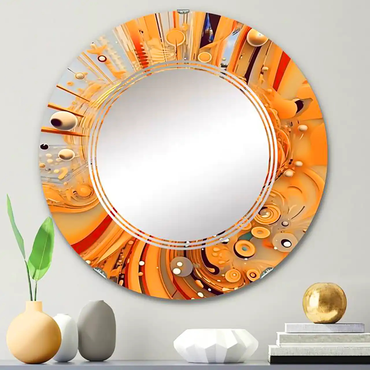 مدل آینه گرد دکوری