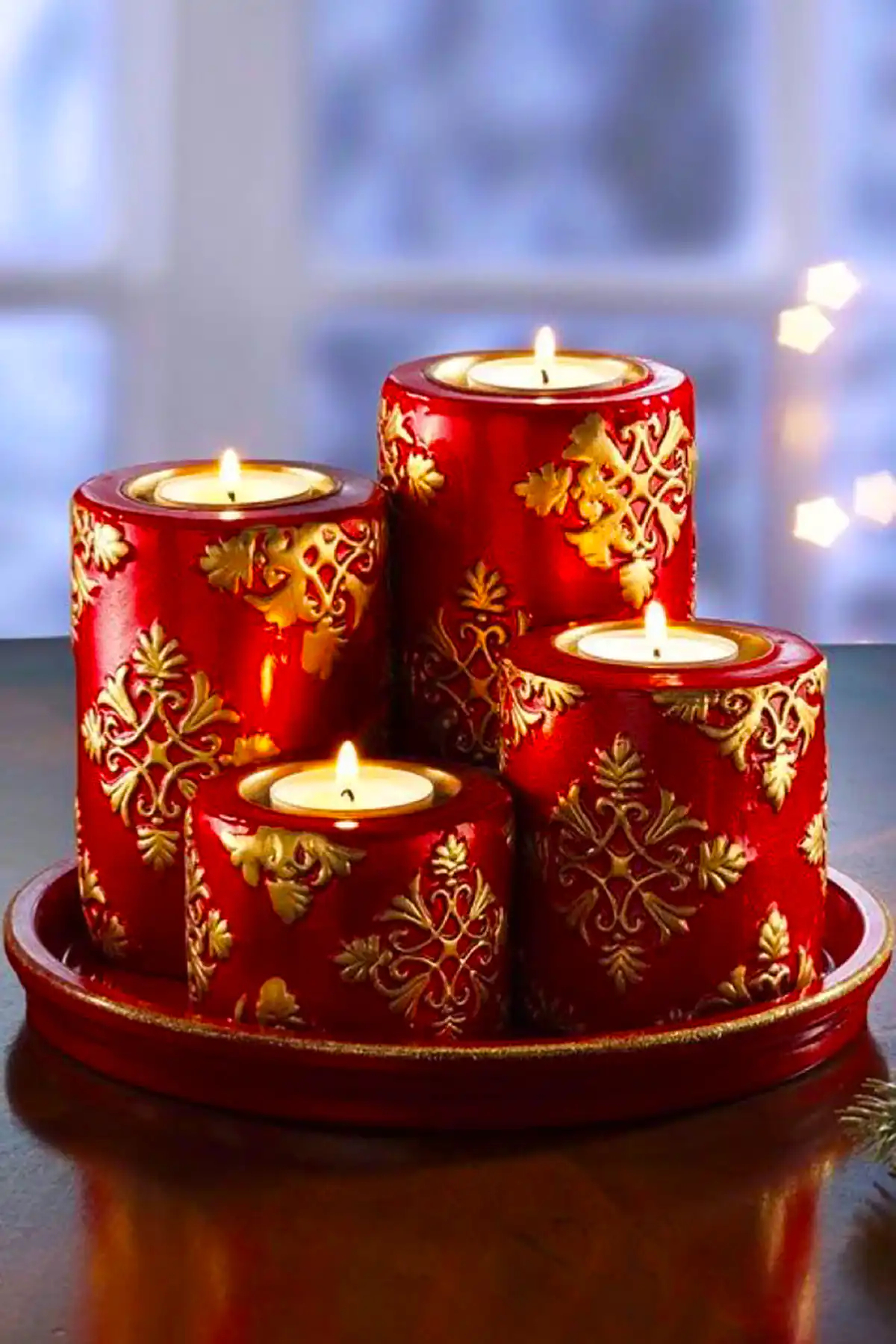 ست شمع براق اکلیلی