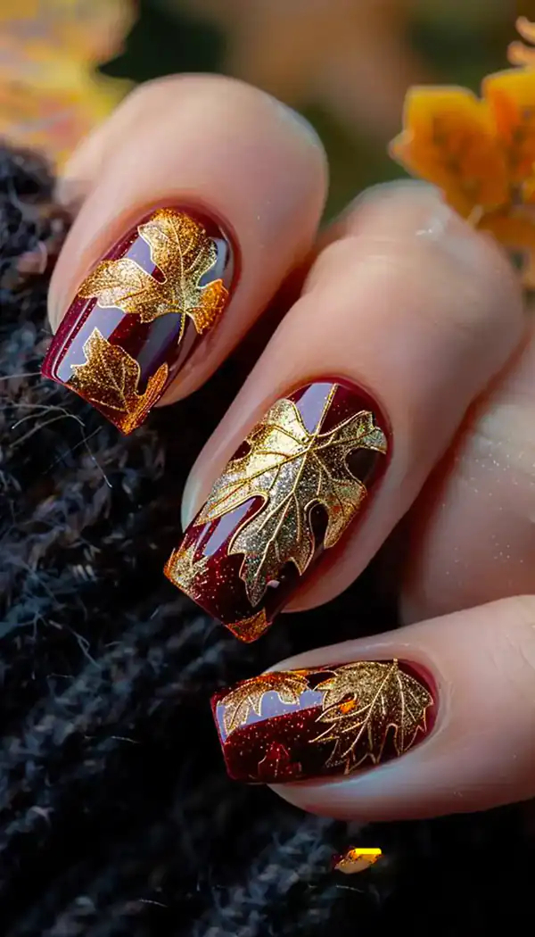 ایده طراحی ناخن پاییزی