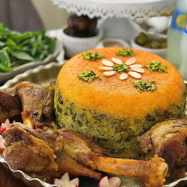 تزیین باقالی پلو ساده