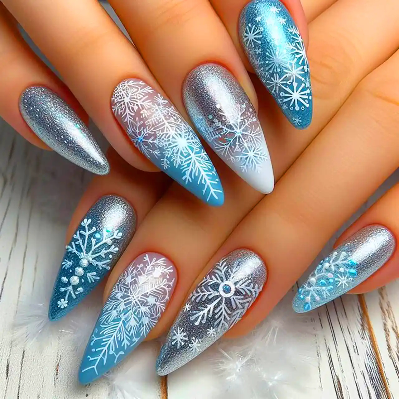 مدل ناخن با طرح زمستونی