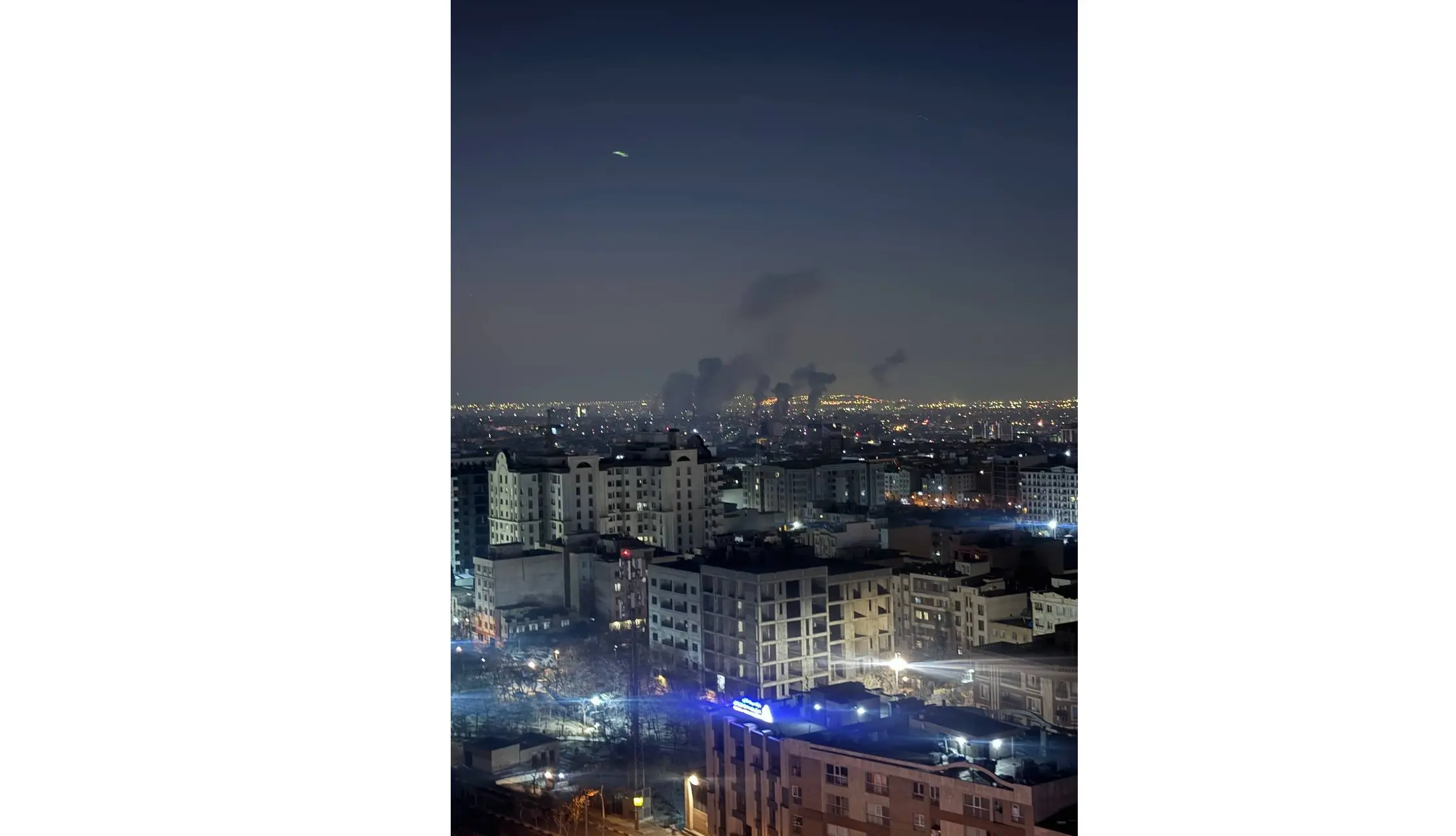 تصاویر ثبت شده از غرب تهران و حملات جنگنده ها