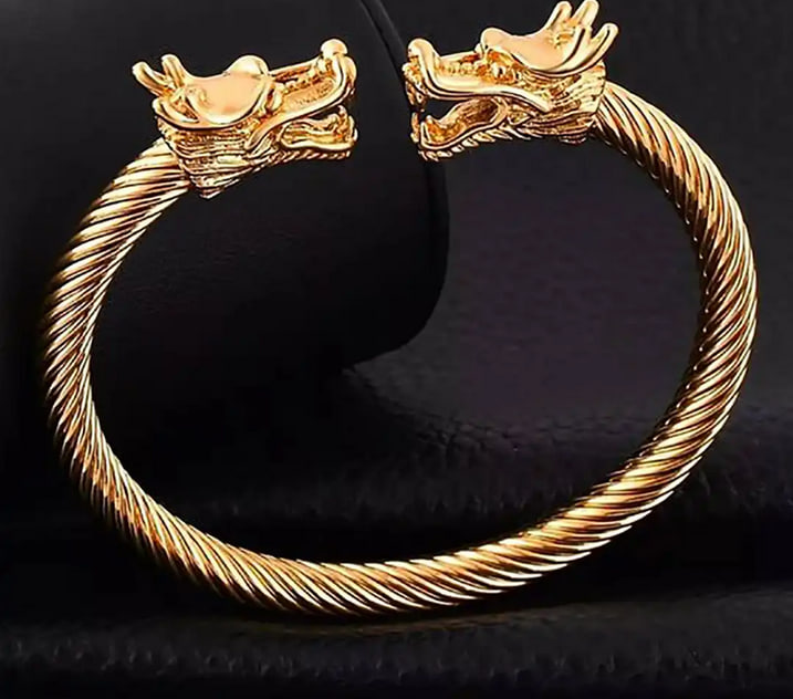 دستبند طلا طرح اژدها عکس