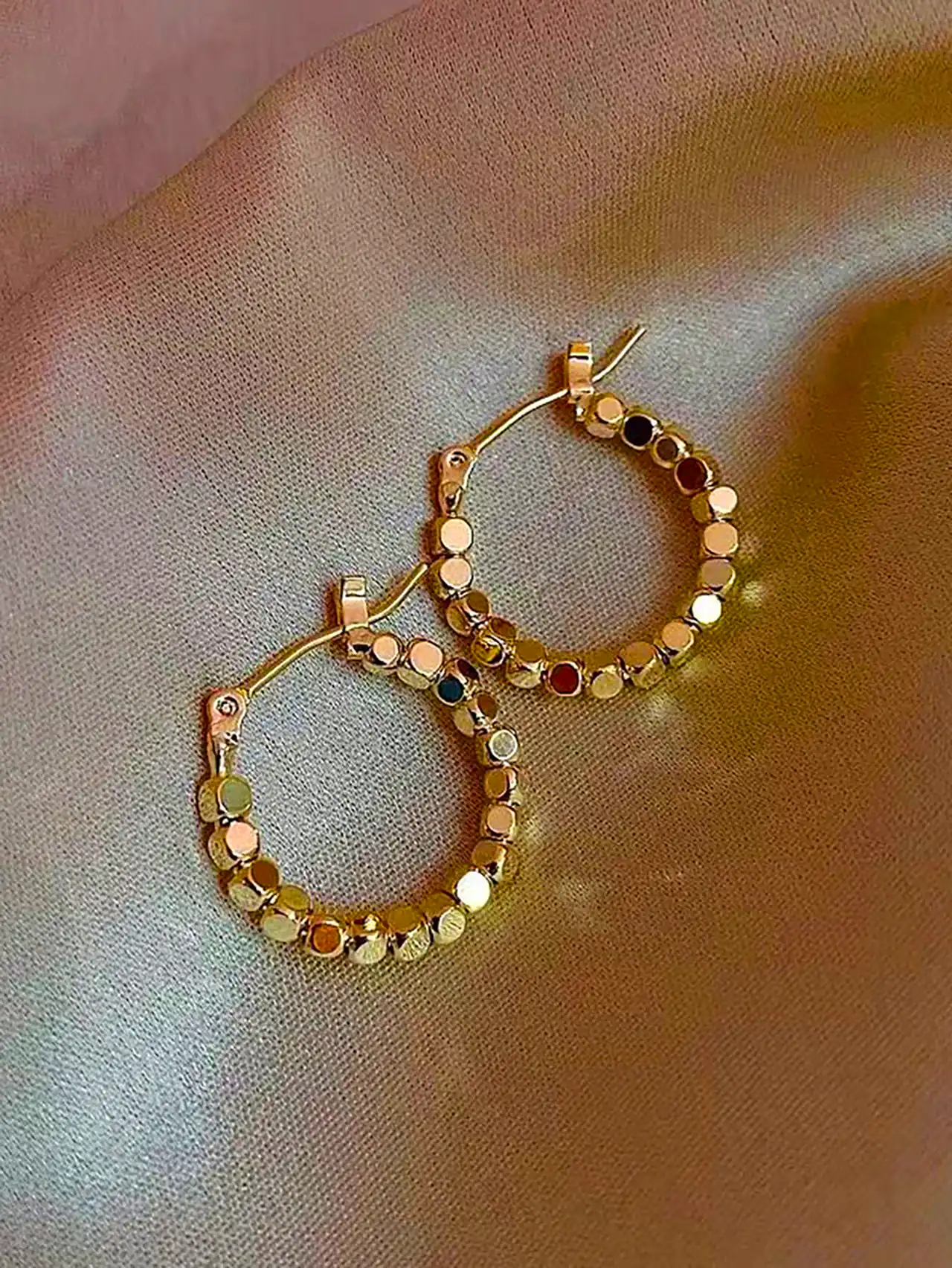 گوشواره حلقه ای کارشده طلا