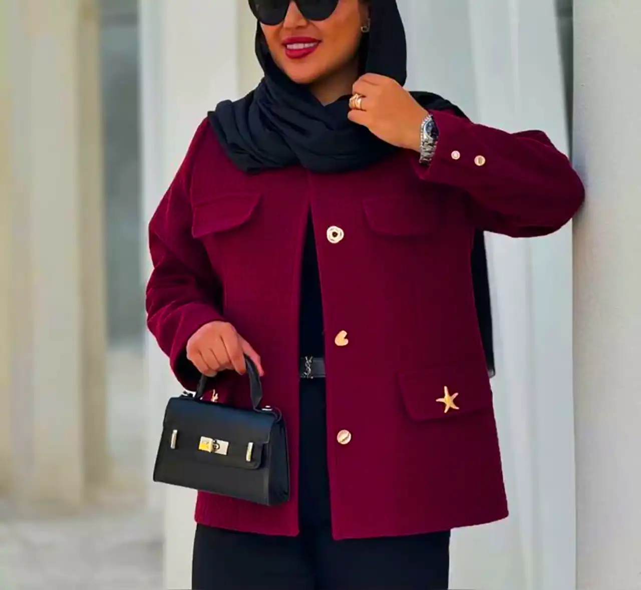 کت آلبالویی ترند شیک