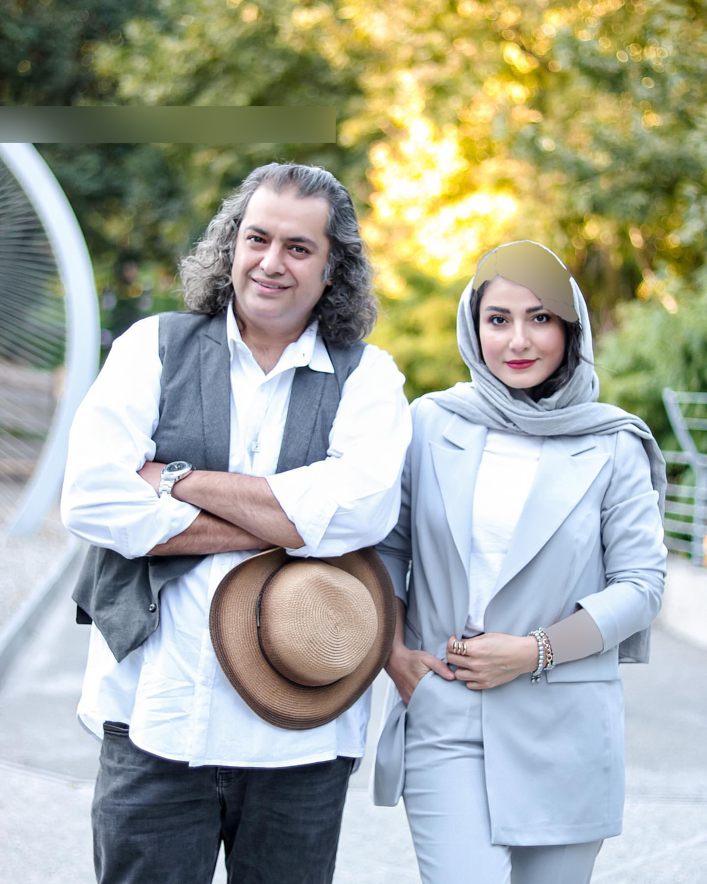 سمیرا حسن پور در کنار همسرش 