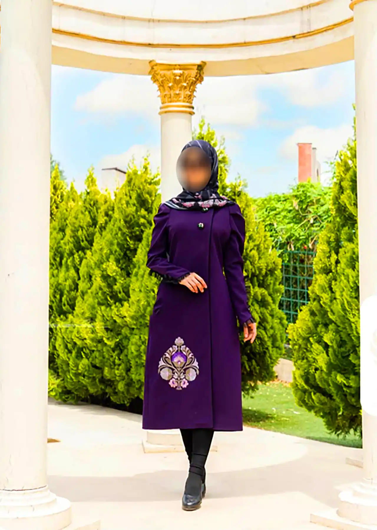 مانتو حجاب با پارچه کرپ