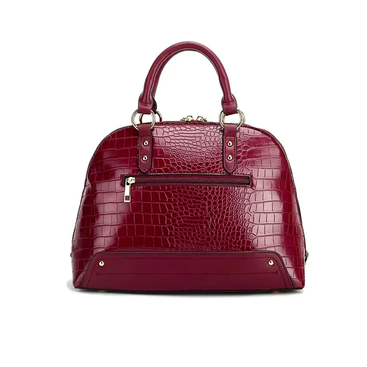 کیف چرمی زرشکی شیک 