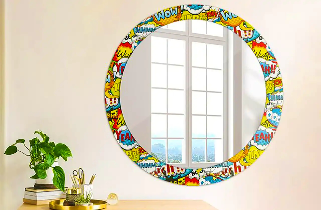 مدل آینه گرد دکوری