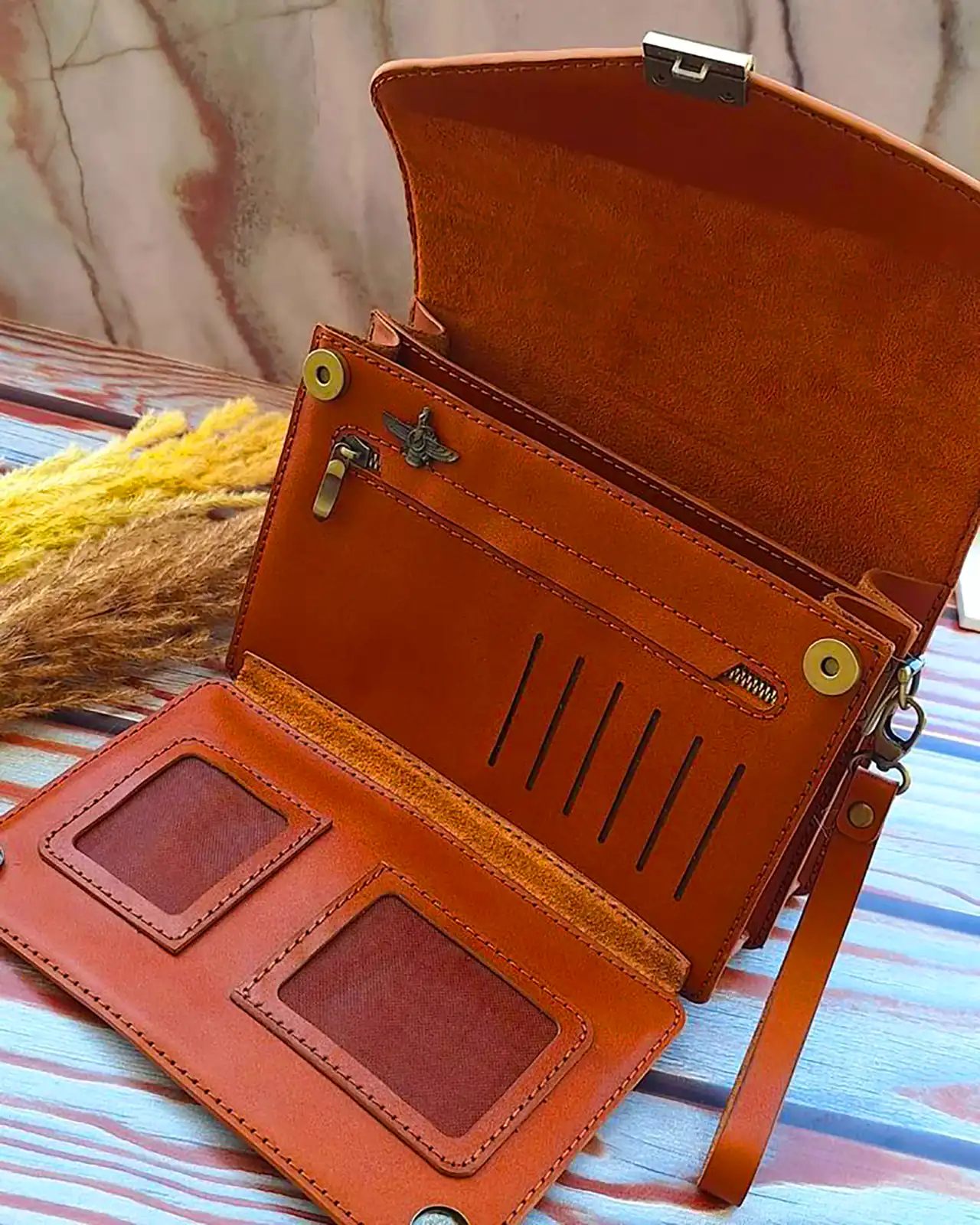 کیف پول چرم دست دوز