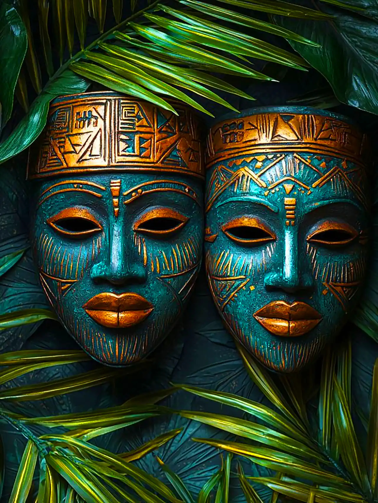 نقاب سنتی آفریقایی چوبی