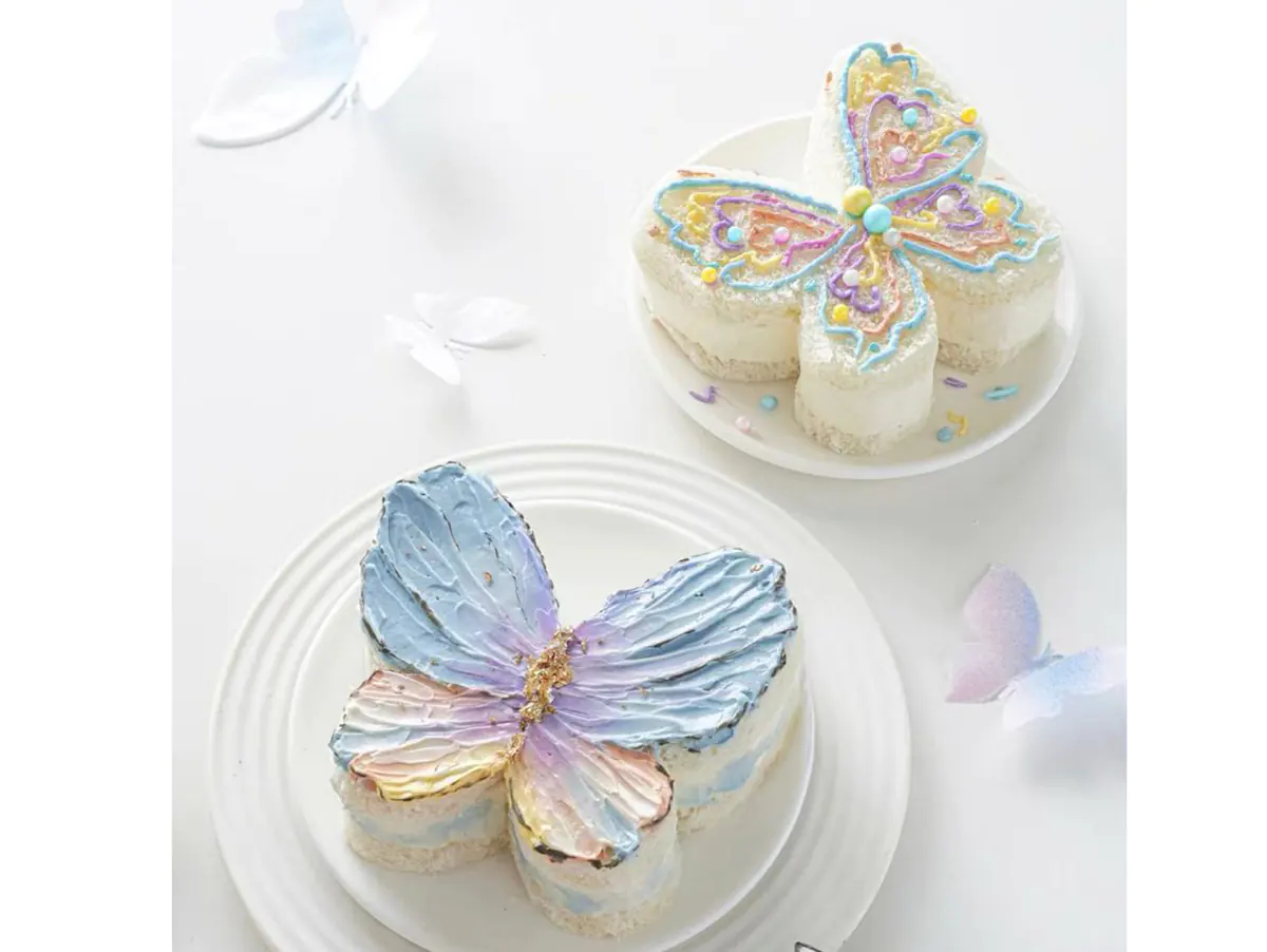 کیک پروانه ای بنفش کیک پروانه ای قرمز کیک پروانه ای رنگارنگ کیک تولد پروانه ای دخترانه کیک پروانه ای آبی