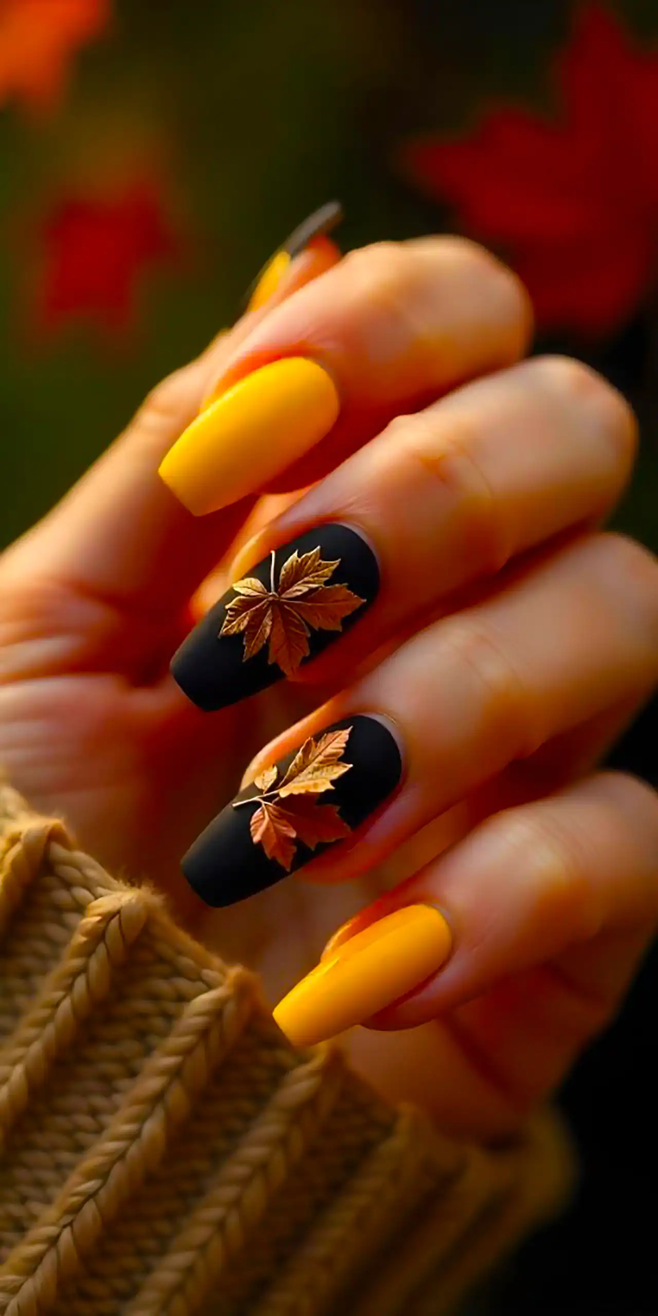 طراحی ناخن پاییزی با رنگهای ملایم