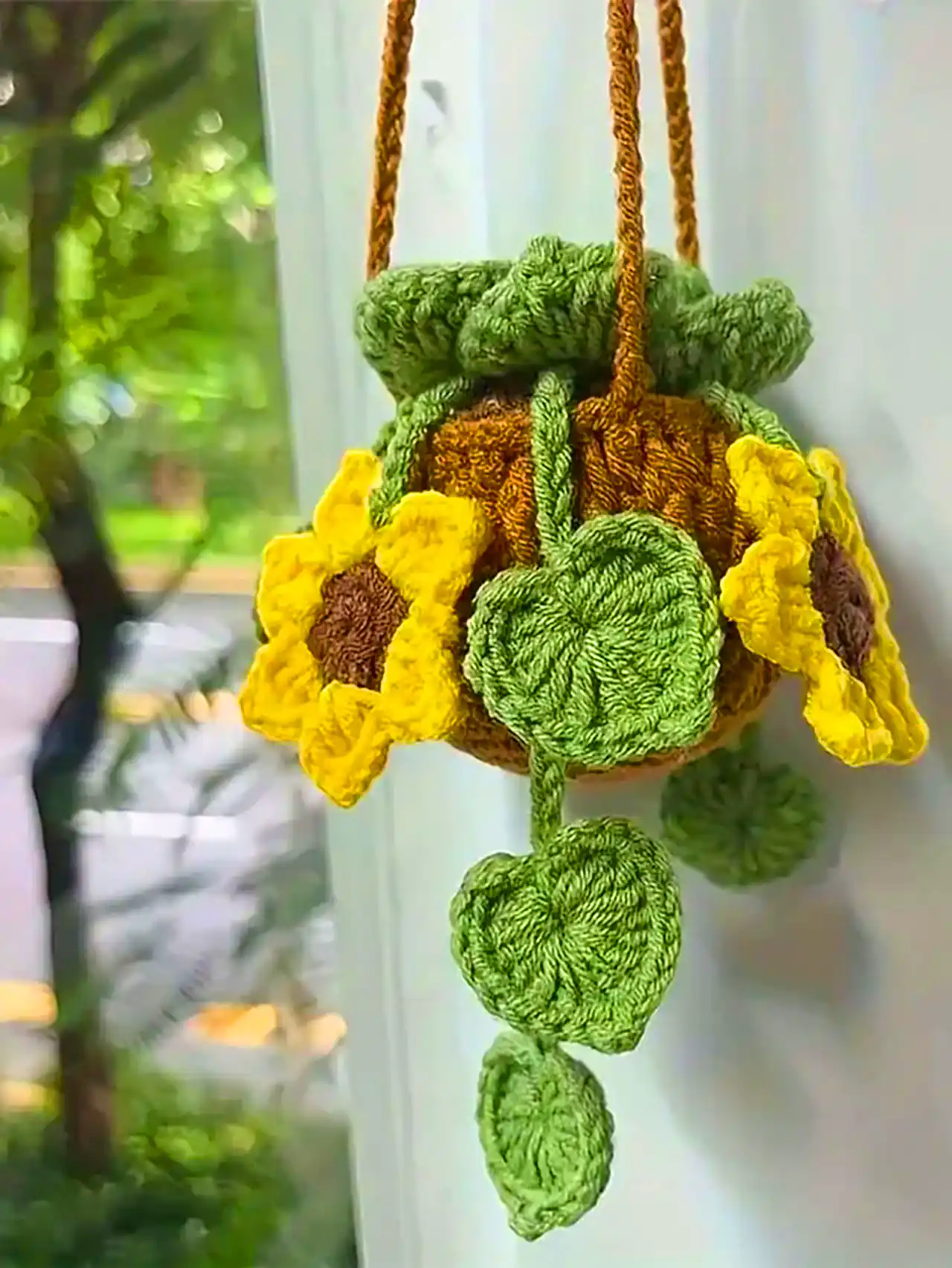 گلدان آویز بافتنی