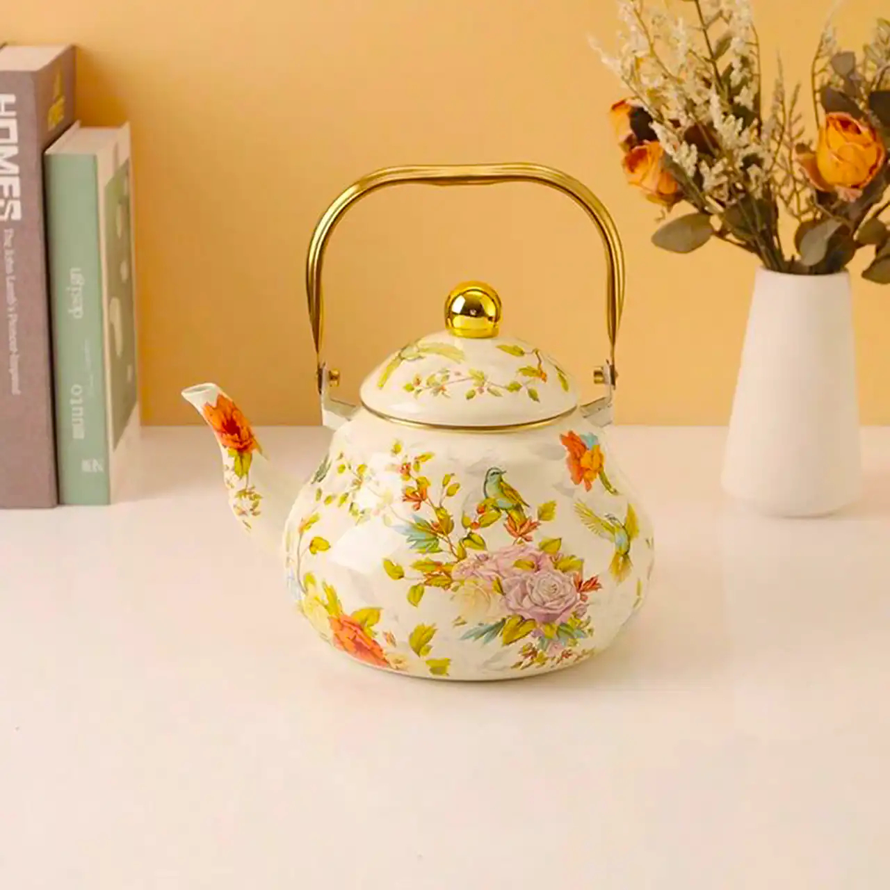 کتری سرامیکی طرح گل