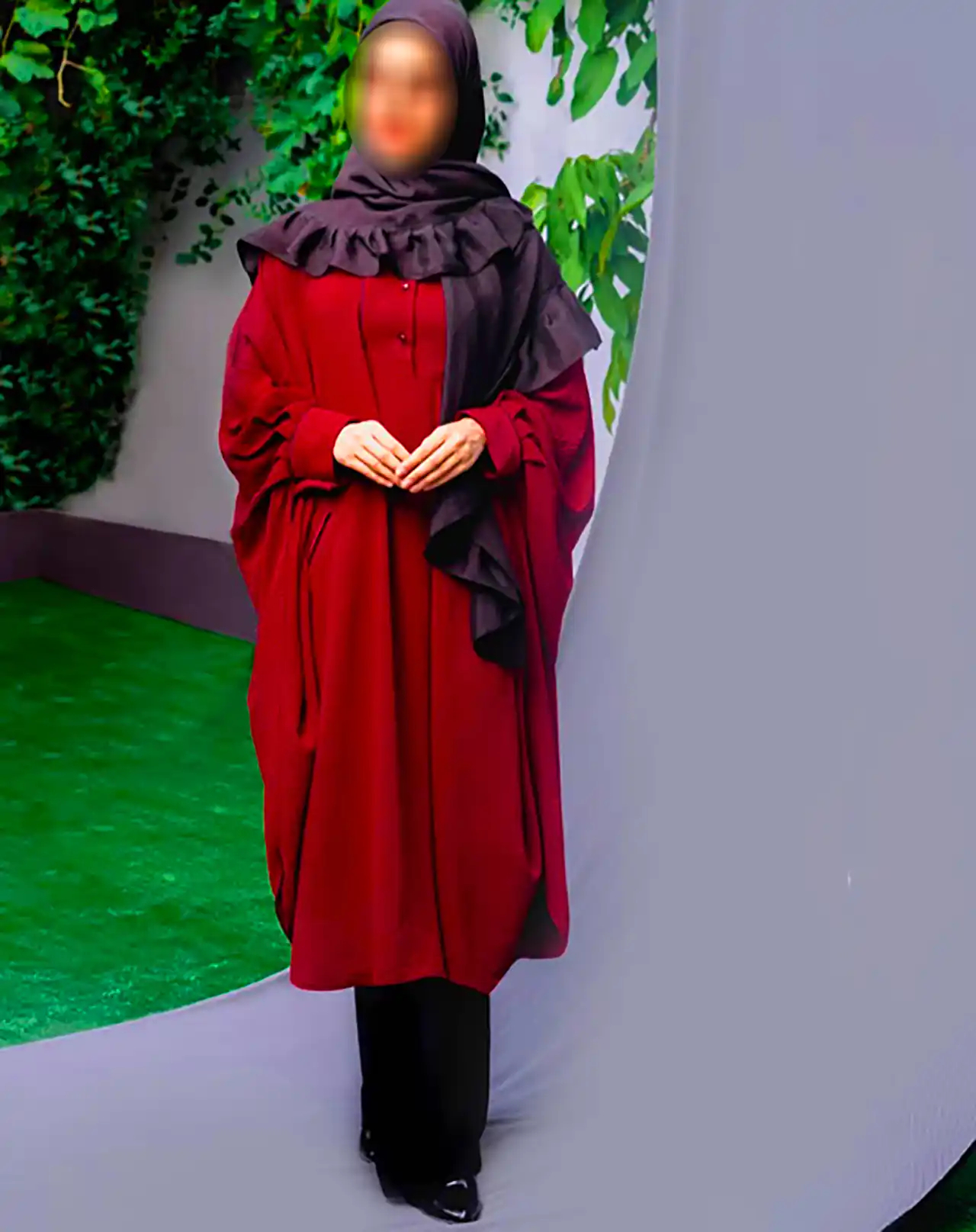 مانتو حجاب با پارچه کرپ