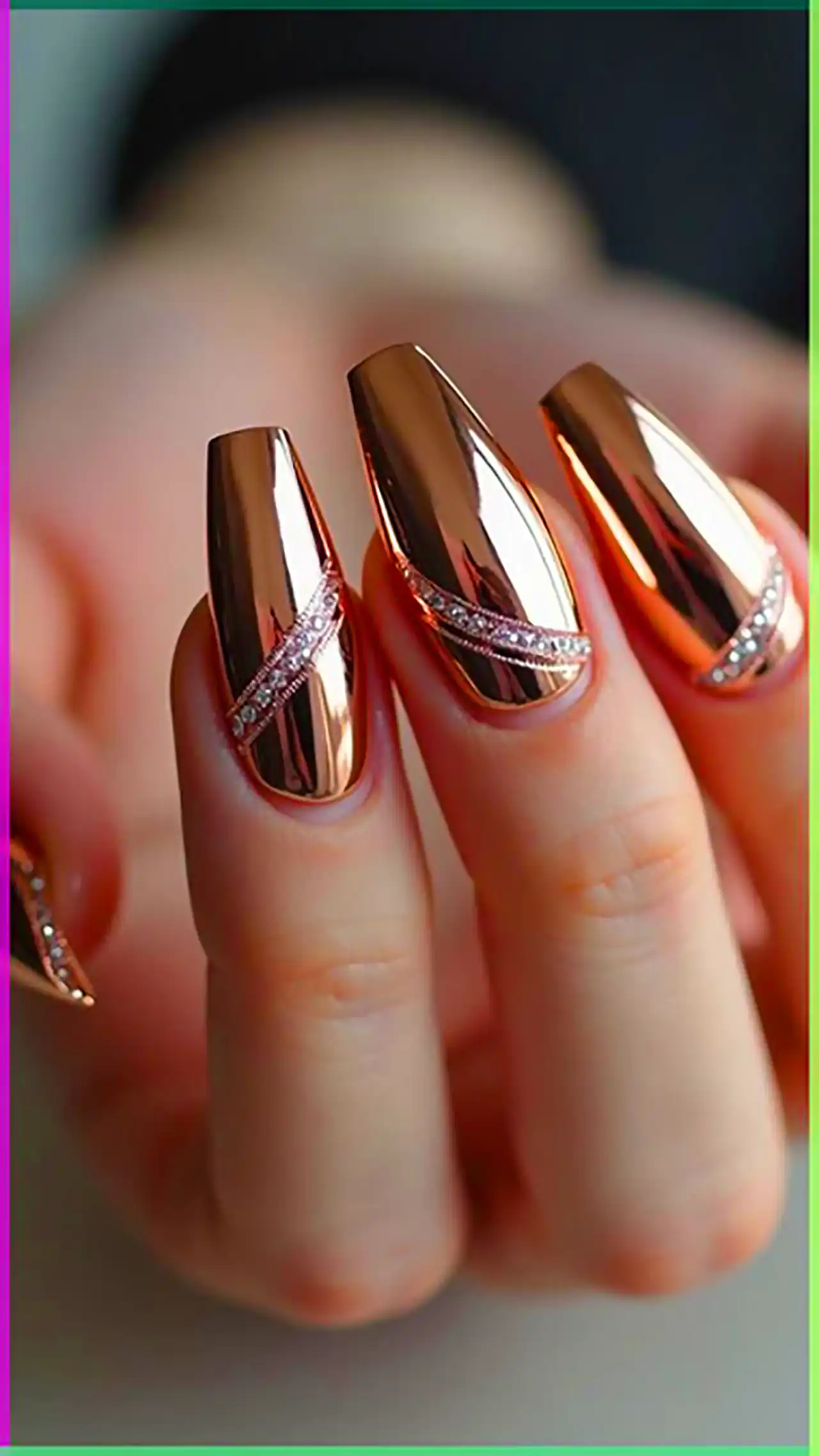 دیزاین ناخن آینه ای شیک