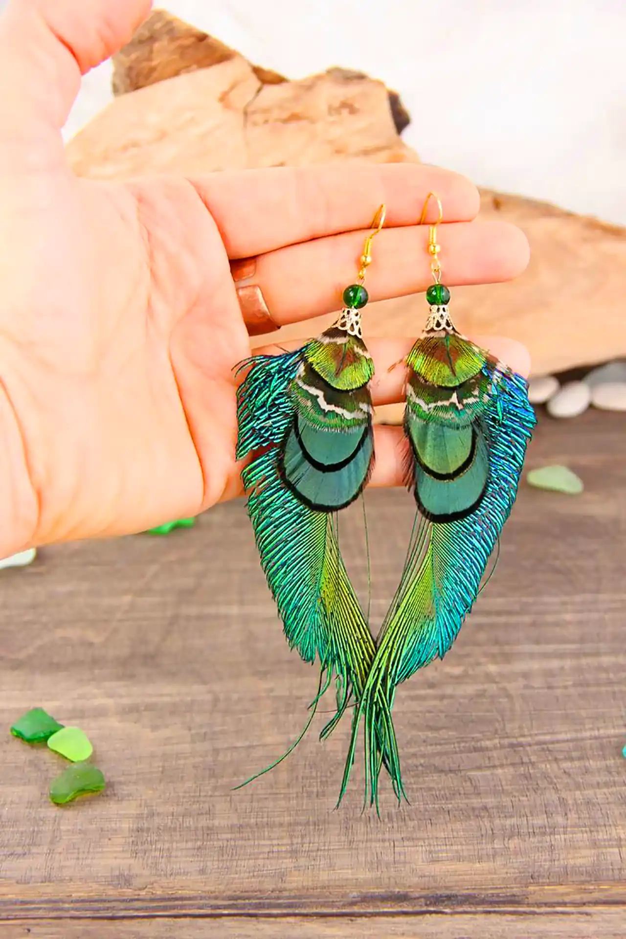 گوشواره پر طاووسی خاص