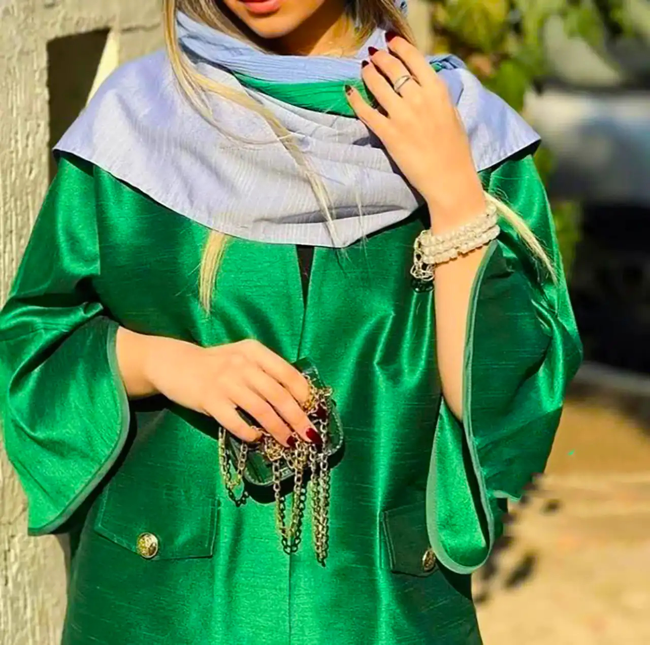 مانتو زنانه با رنگ سبز