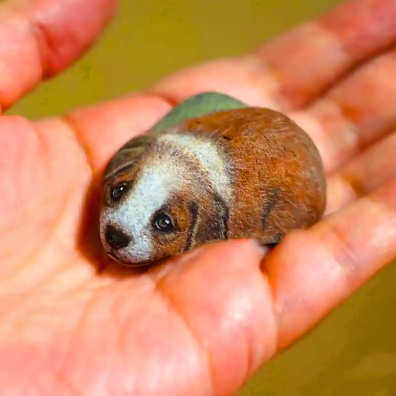 نقاشی روی سنگ رودخانه