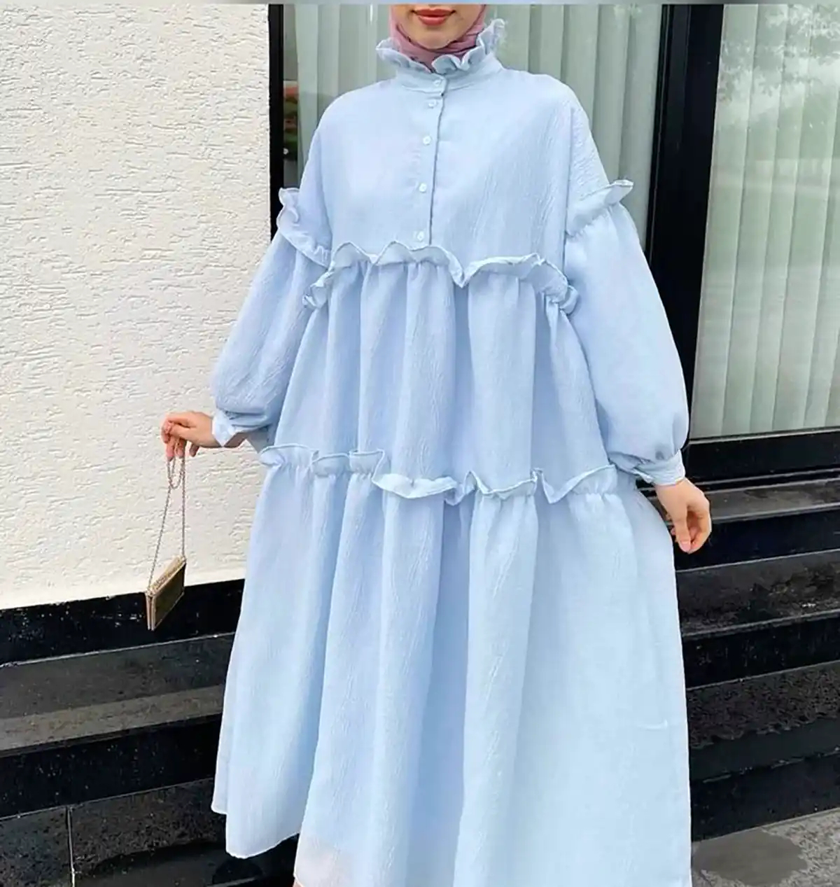 پیراهن بلند پله ای رنگی