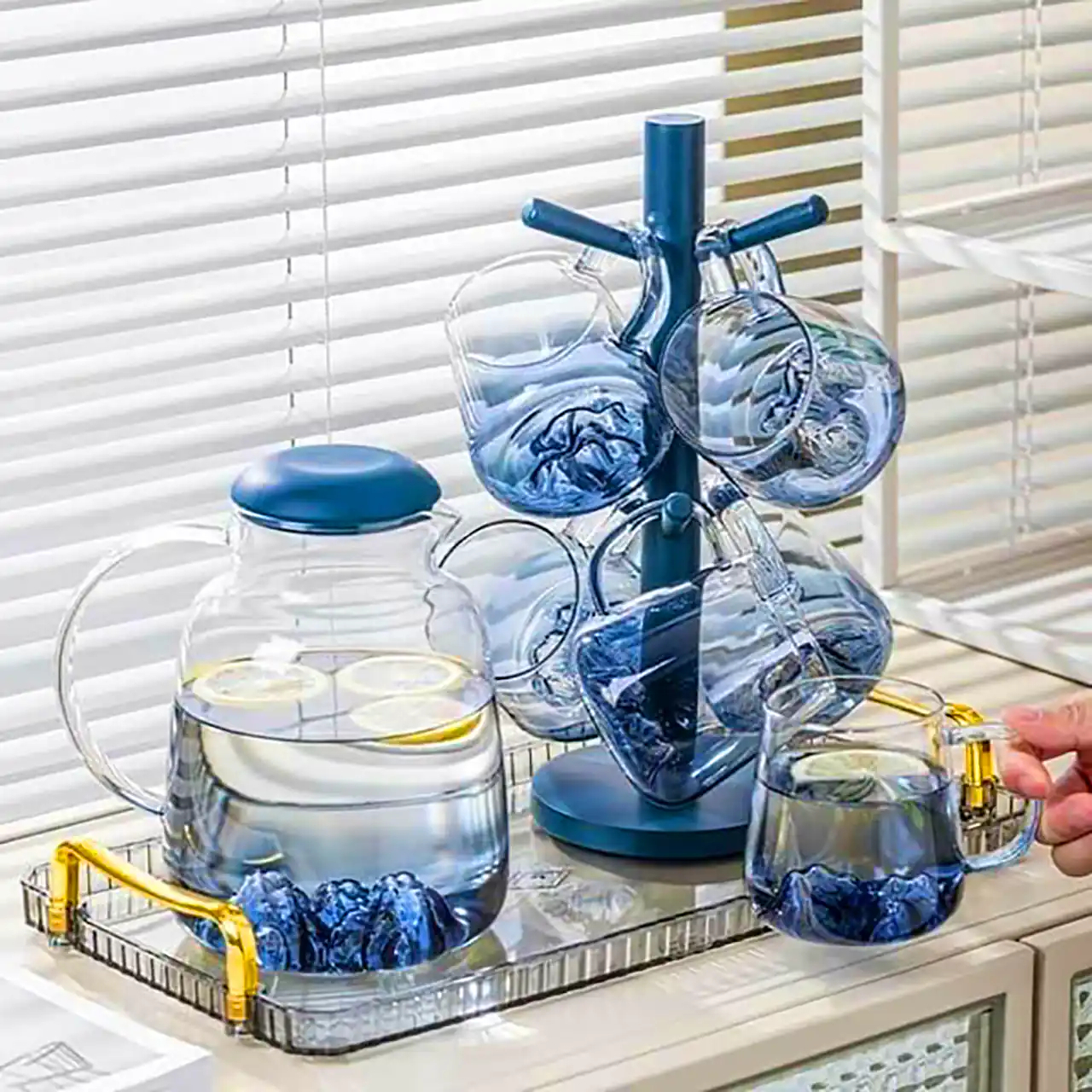 ست پارچ و لیوان کریستال