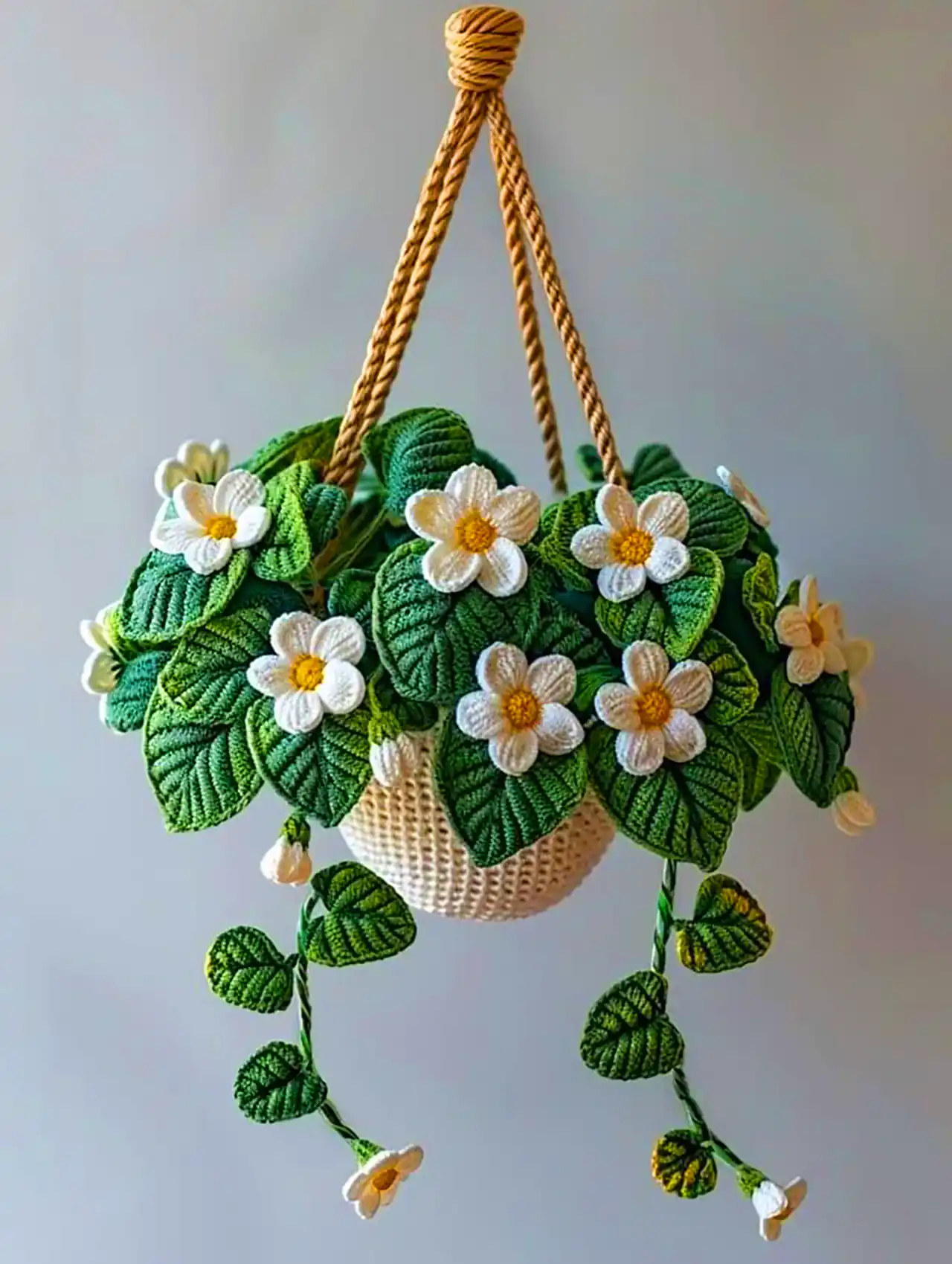 گلدان آویز بافتنی