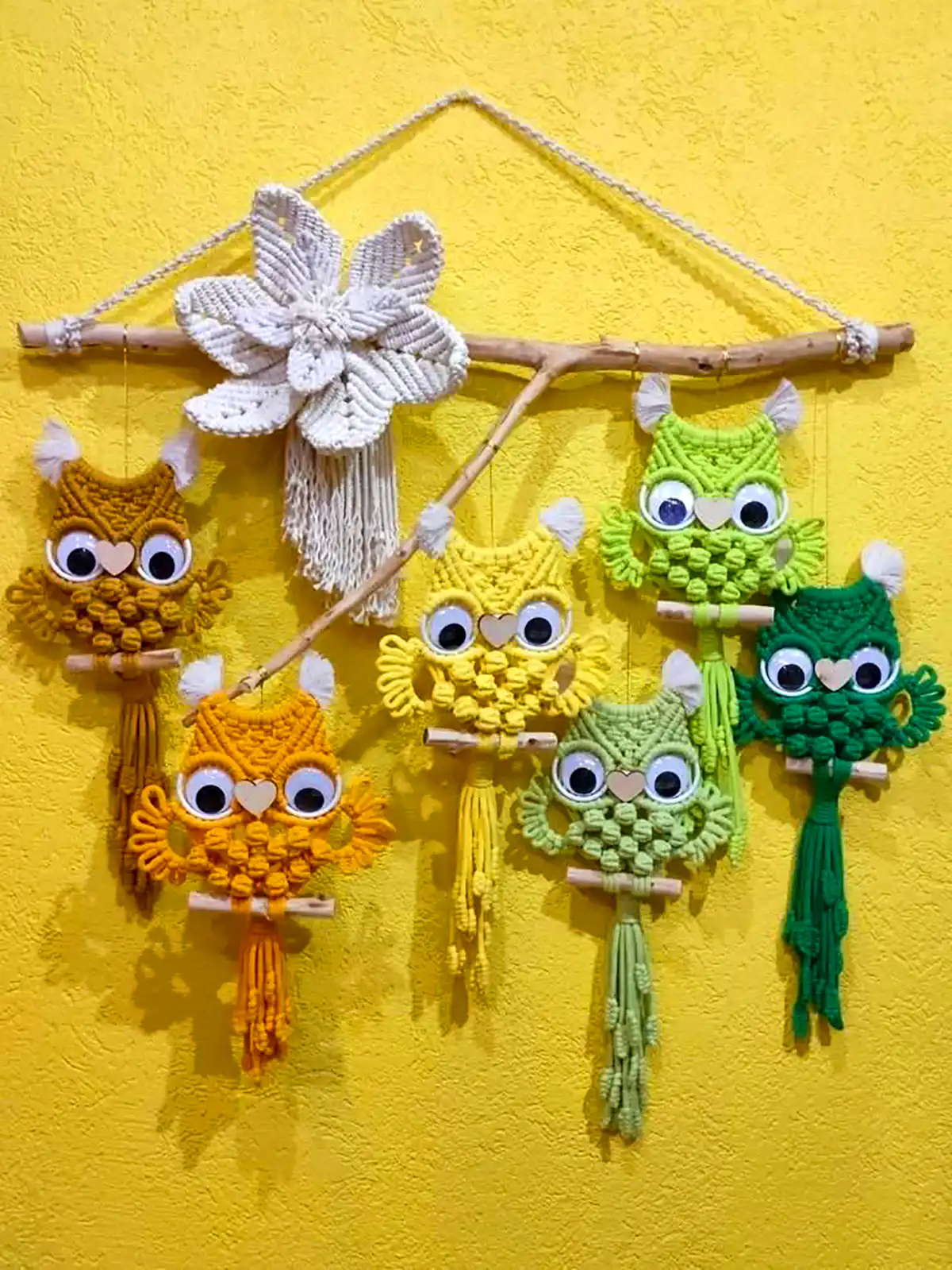 آویز جغد مکرومه