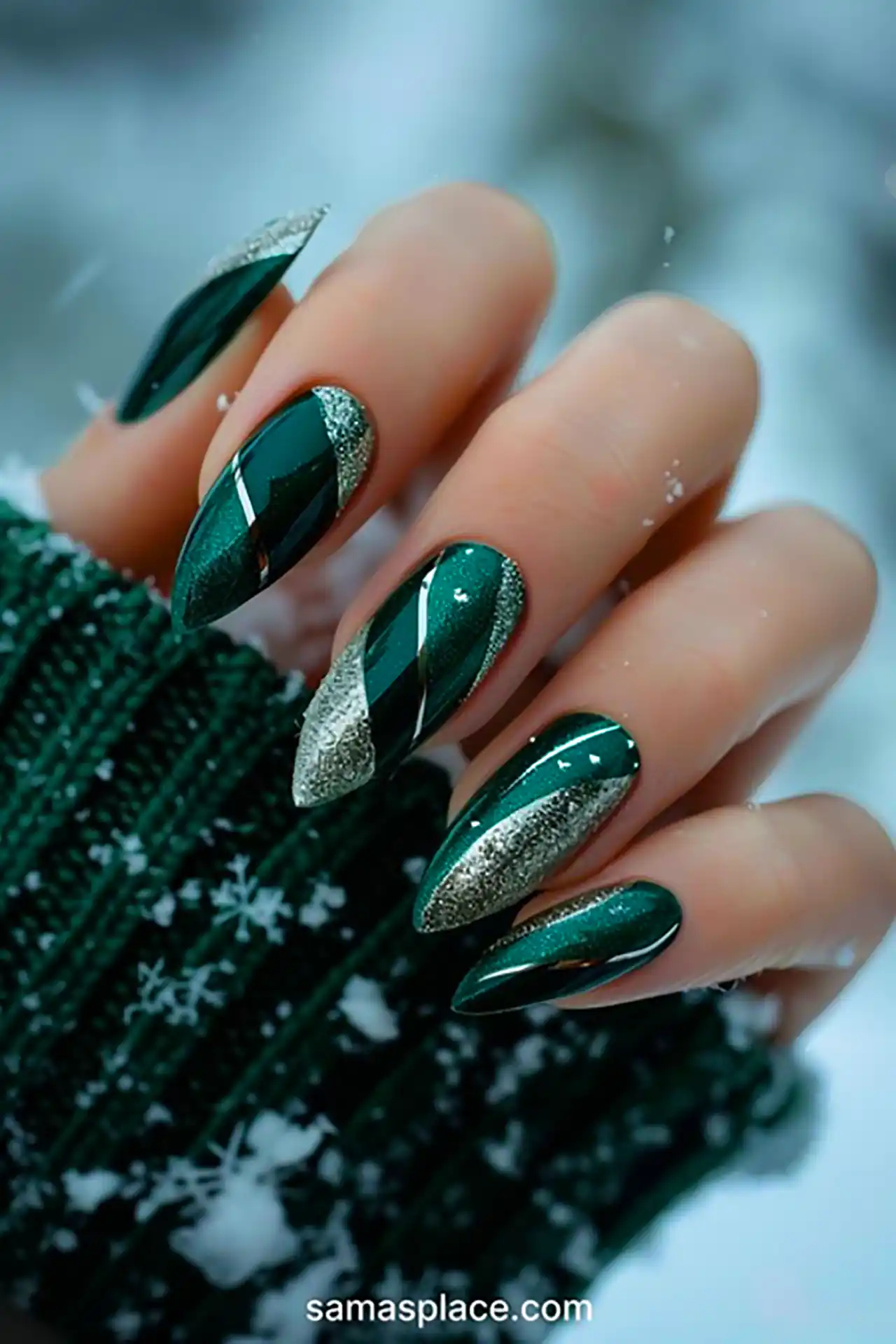 مدل ناخن بادامی شیک 