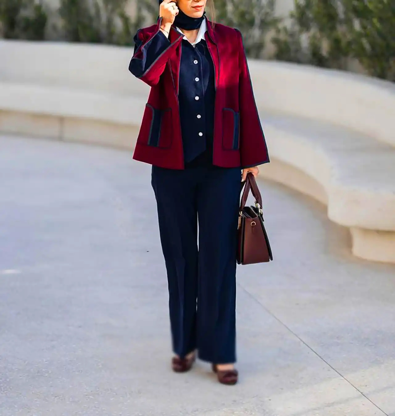 کت آلبالویی ترند شیک