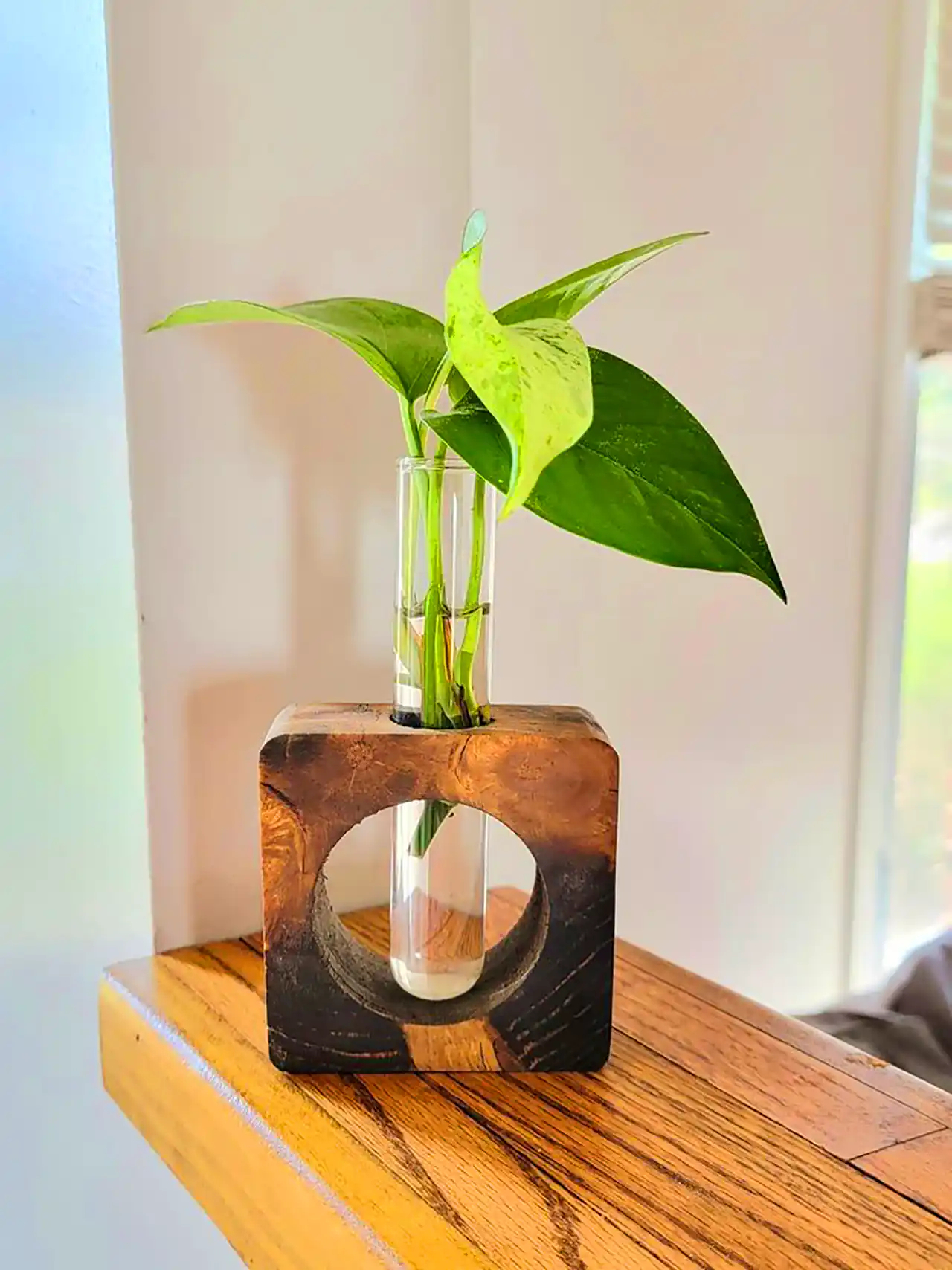 گلدان چوبی دکوری رومیزی