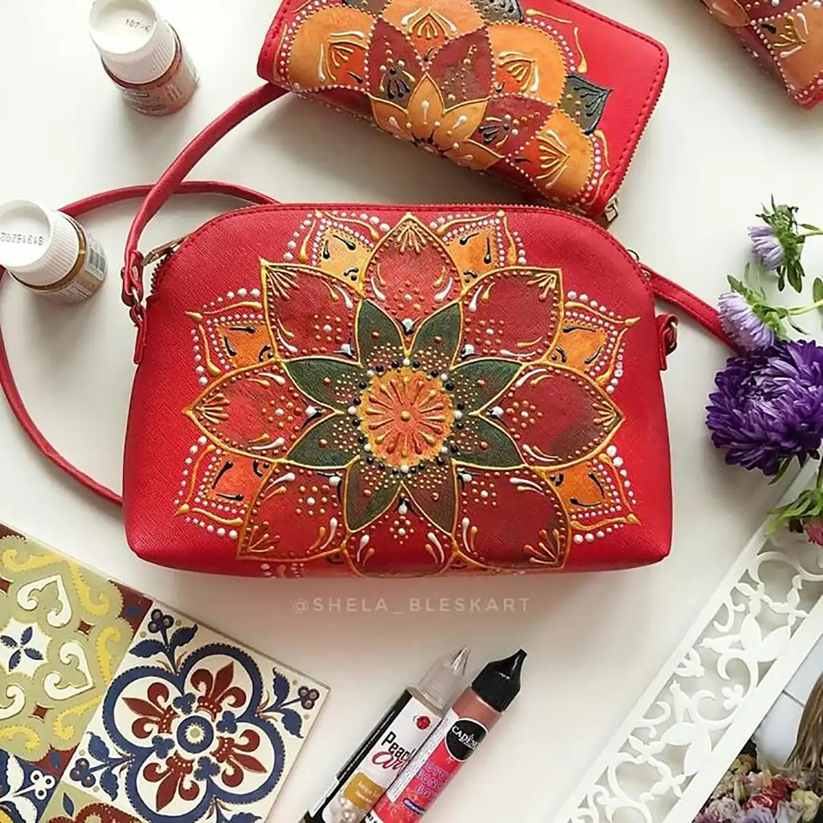 کیف چرمی طراحی شده با دست