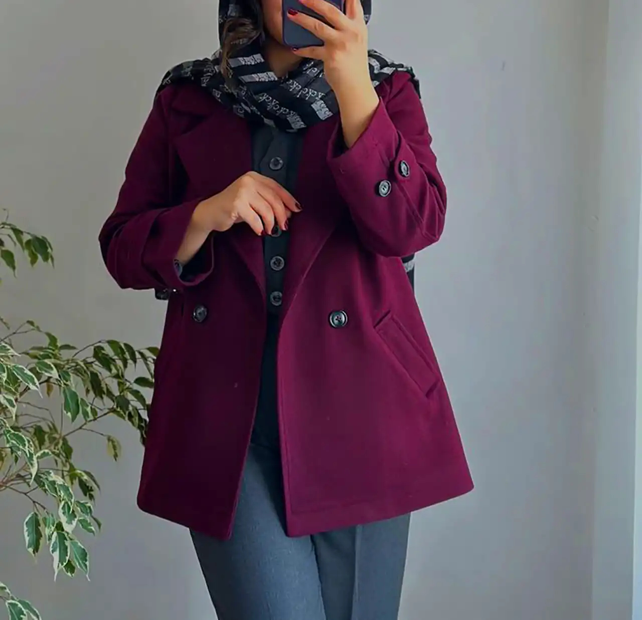 کت آلبالویی ترند شیک