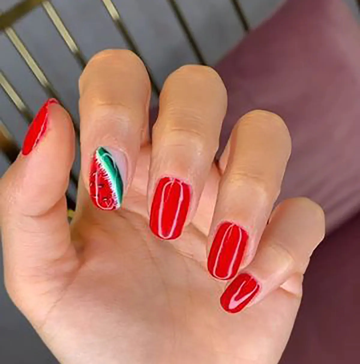 طرح ناخن یلدایی ساده