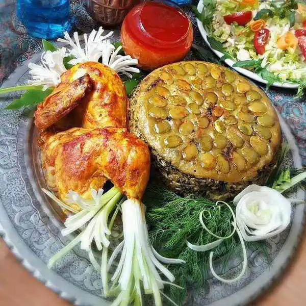 تزیین باقالی پلو ساده