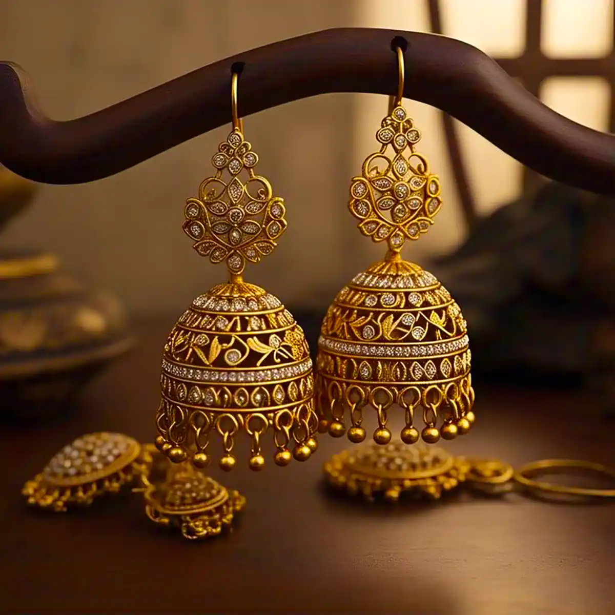 گوشواره طلا سنتی هندی